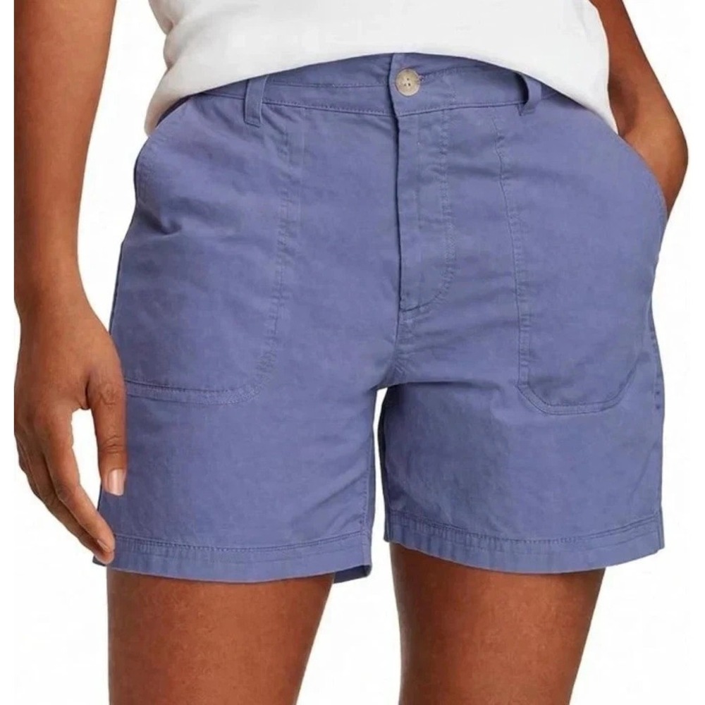 Eddie Bauer Womens Ripstop Shorts Blue Size 10 5 Inch Inseam 1849046